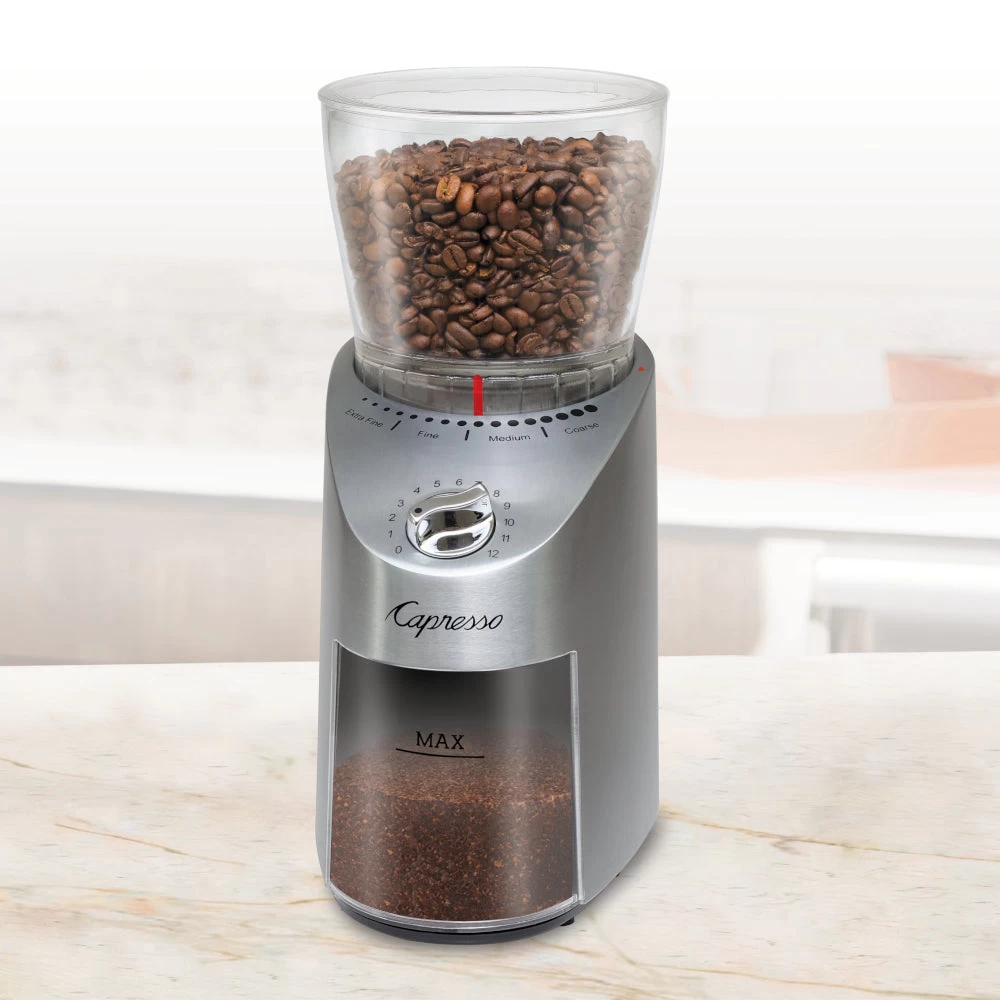 Capresso Infinity Plus Conical Burr Coffee Grinder In Metal - Image 2