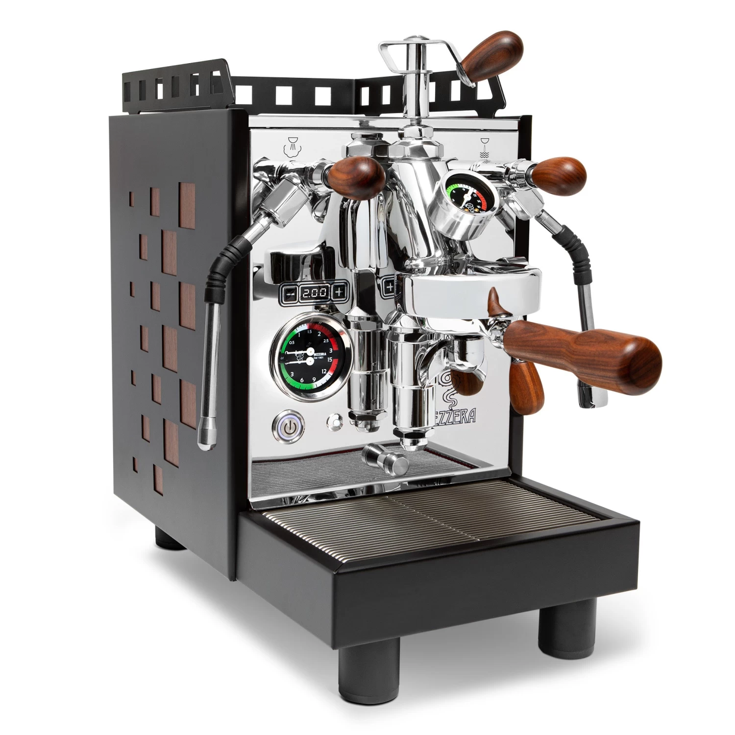 Bezzera Aria PID Espresso Machine With Flow Control - Black With Rosewood