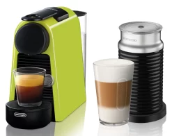 Nespresso Essenza Mini Espresso Machine By DeLonghi With Aeroccino - Lime Green