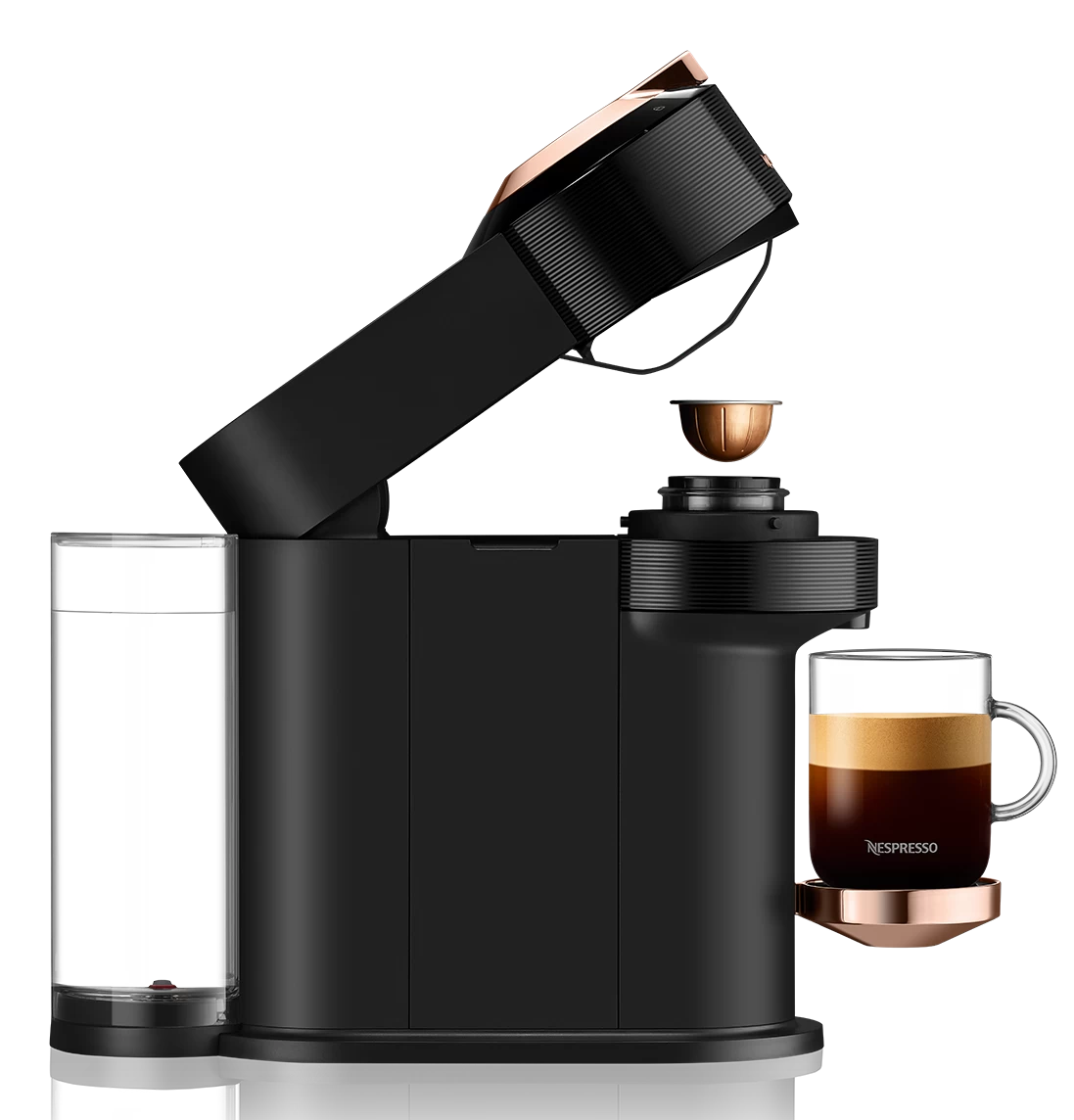 Nespresso Vertuo Next Premium Espresso Machine By DeLonghi With Aeroccino - Black Rose Gold - Image 6