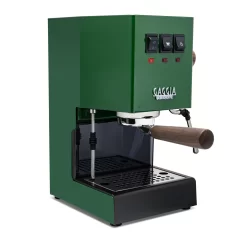 Gaggia Classic Evo Pro Espresso Machine In Jungle Green With Walnut