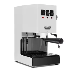 Gaggia Classic Evo Pro Espresso Machine In Polar White With Blackened Oak