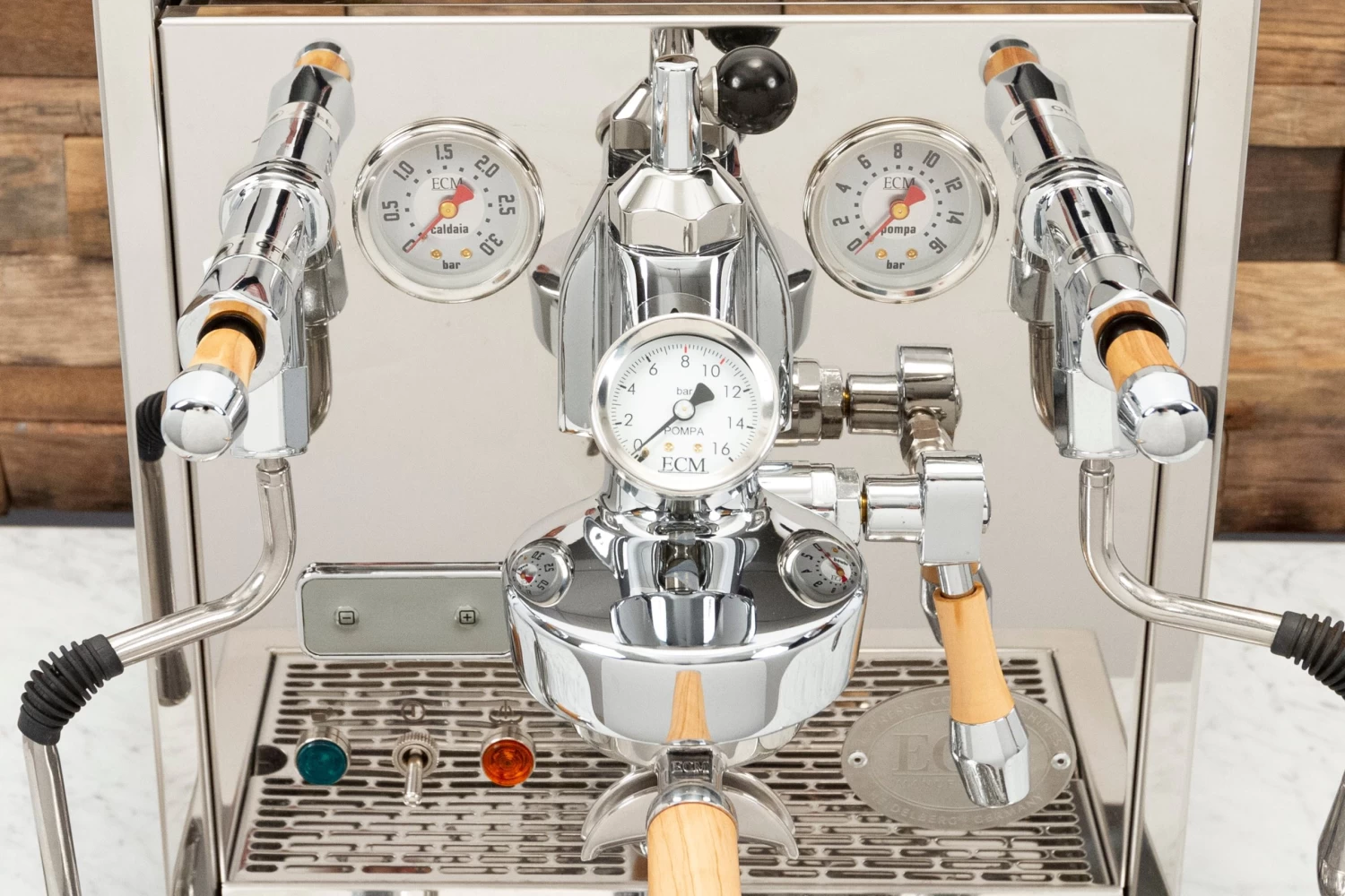 ECM Synchronika Espresso Machine With Flow Control - Olive Wood - Image 7