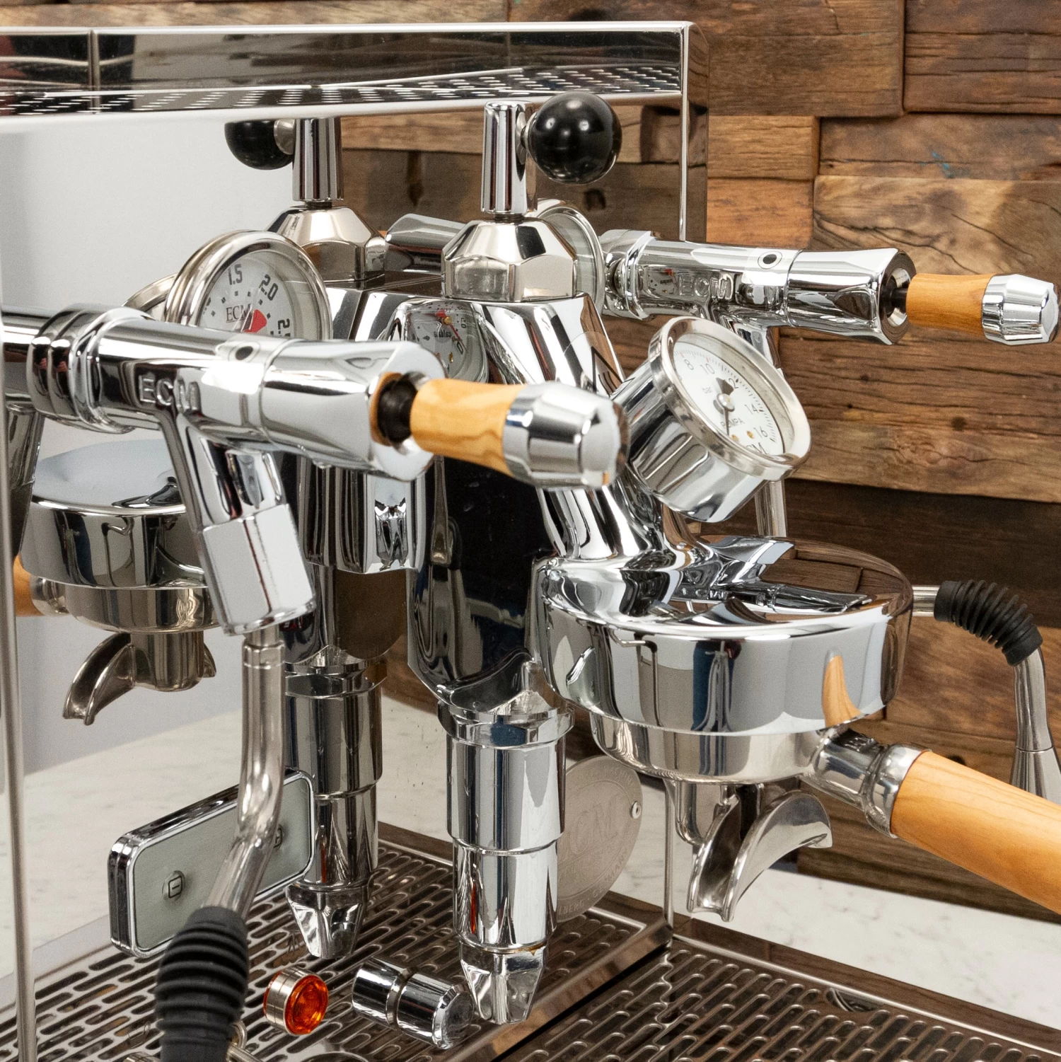 ECM Synchronika Espresso Machine With Flow Control - Olive Wood - Image 12