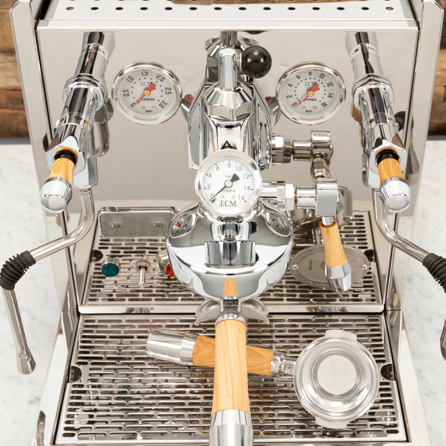 ECM Synchronika Espresso Machine With Flow Control - Olive Wood - Image 13