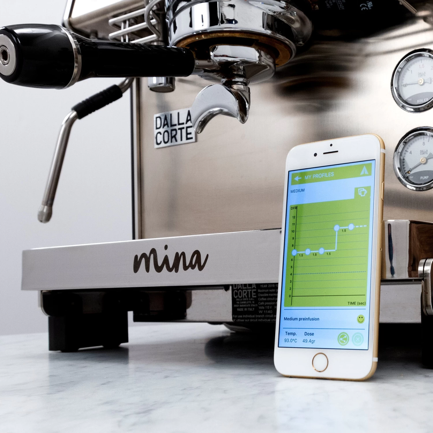 Dalla Corte Mina Espresso Machine (220v) - Country Blue - Image 18