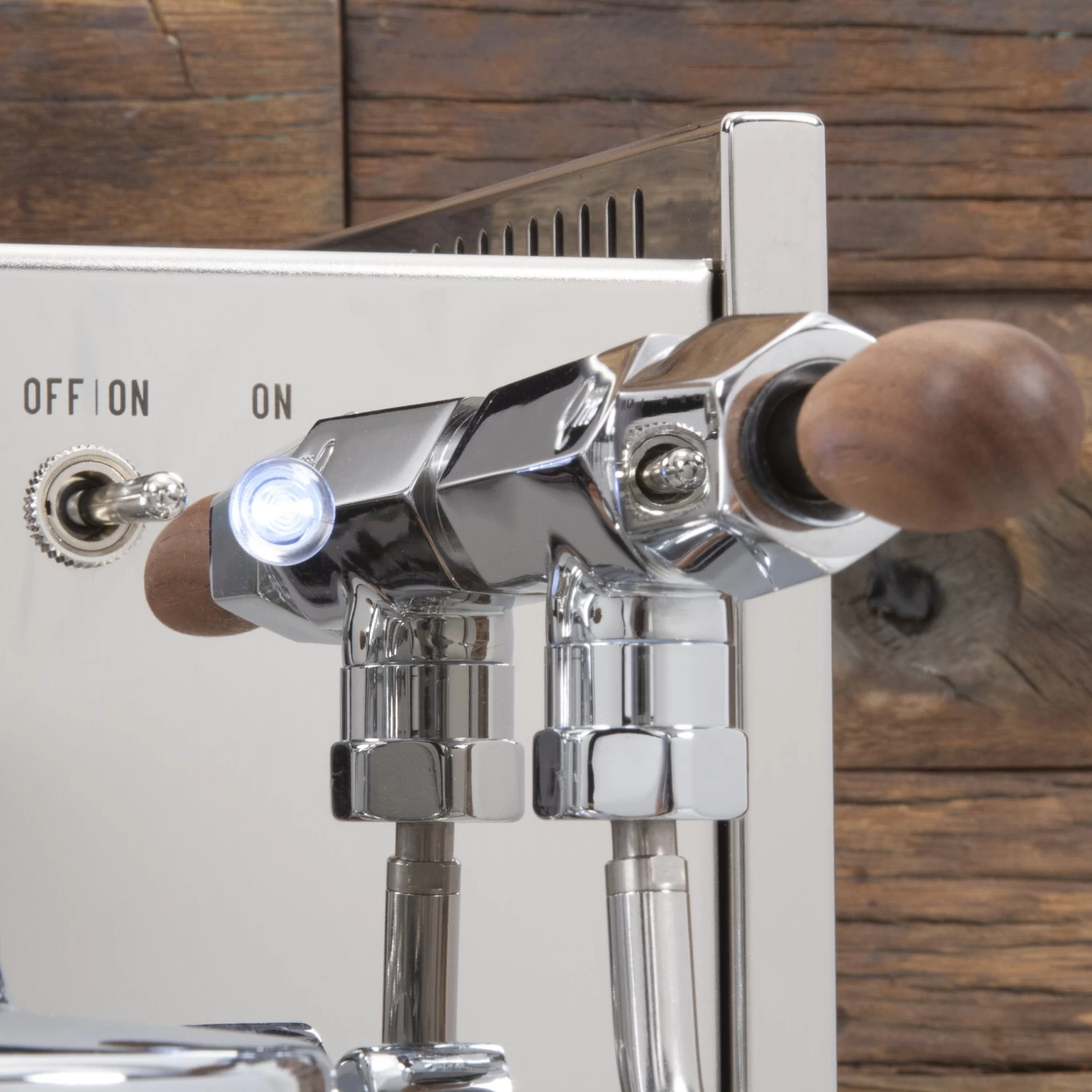Quick Mill Arnos Espresso Machine With Flow Control - Walnut Accents - Image 3