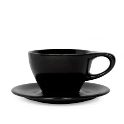 NotNeutral Small Latte Cup And Saucer - Matte Black