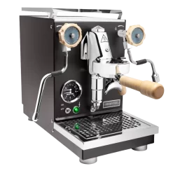 Profitec Pro 400 Espresso Machine In Matte Black With Tiger Maple