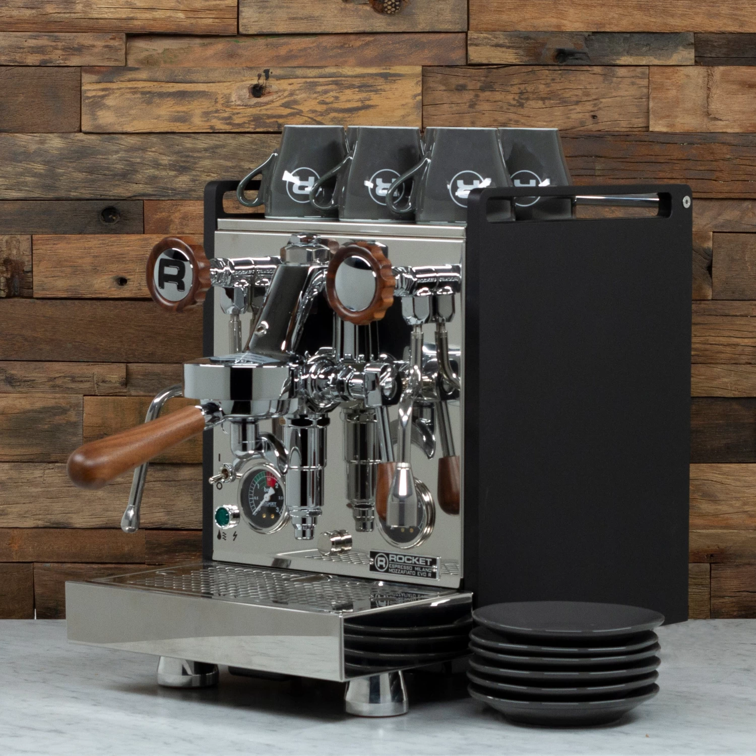 Rocket Espresso 6 Piece Flat White Cup And Saucer Set - Grey - Image 4