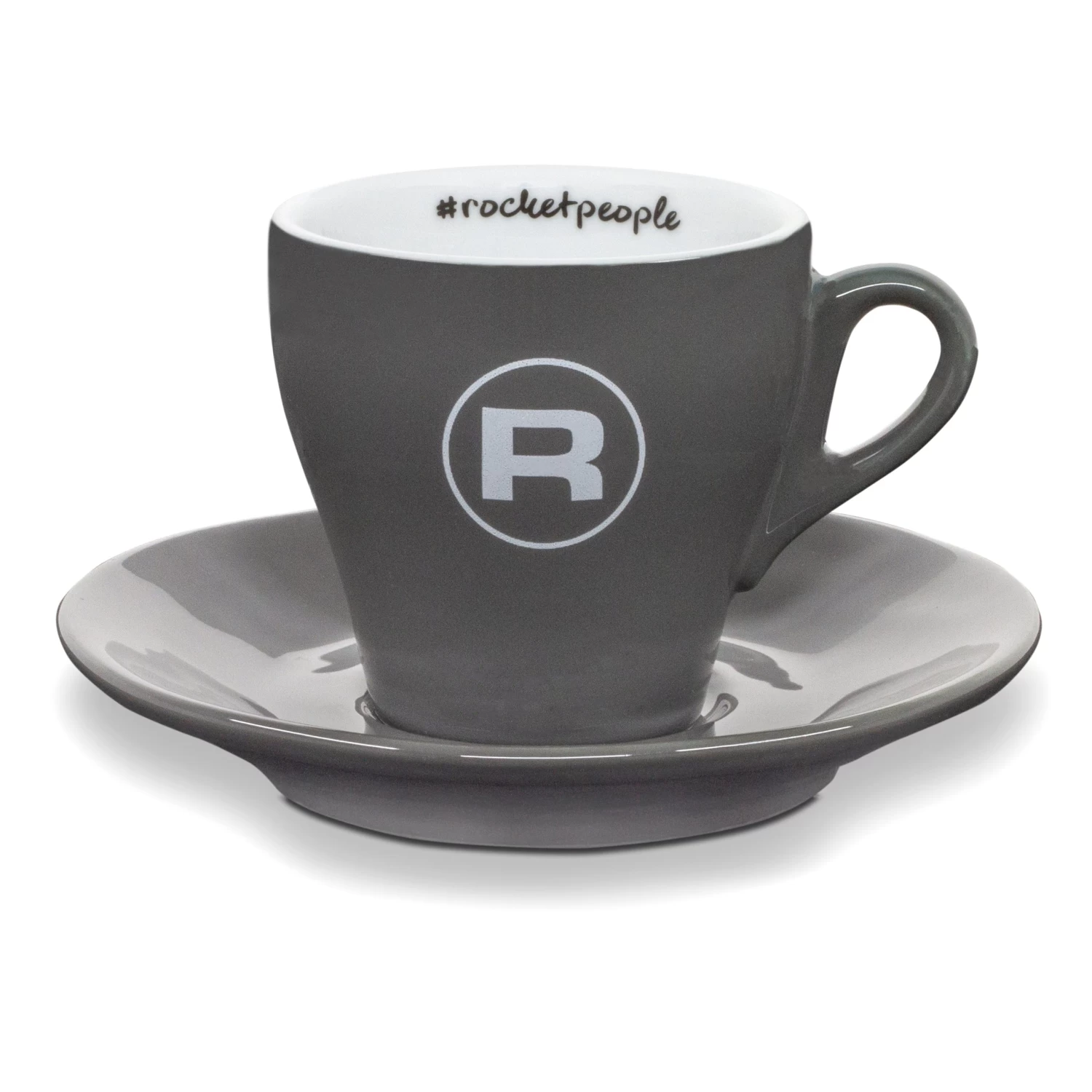 Rocket Espresso 6 Piece Flat White Cup And Saucer Set - Grey - Image 2