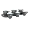 Rocket Espresso 6 Piece Flat White Cup And Saucer Set - Grey