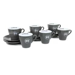 Rocket Espresso 6 Piece Flat White Cup And Saucer Set - Grey